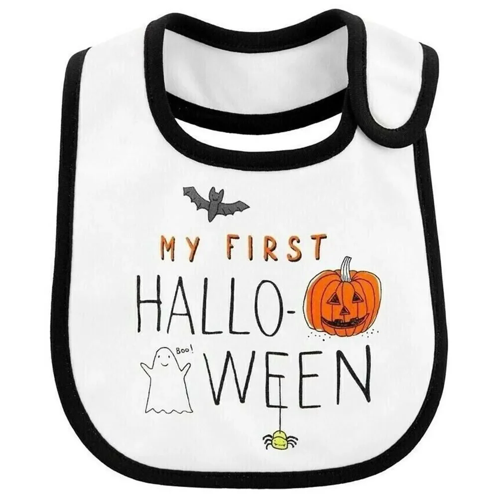 Baby Girl Boy MY Halloween Water Resistant Bib Drool Burb Cloth NEW Washable